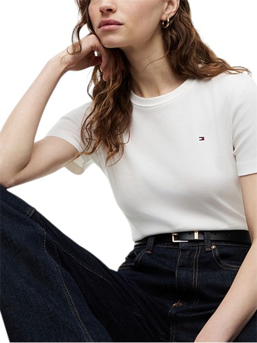 T-shirt slim fit con logo TOMMY HILFIGER | WW0WW40587YBL