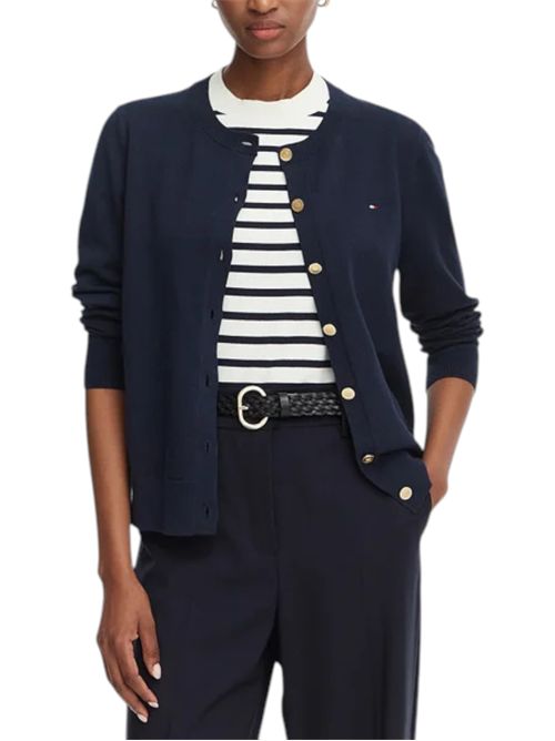 Cardigan in jersey in maglia sottile TOMMY HILFIGER | WW0WW42370C1G