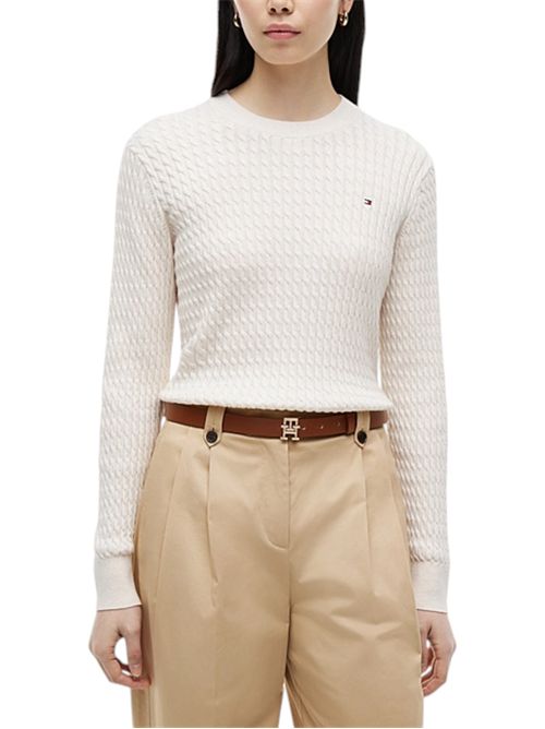 Pullover in maglia fine intrecciata TOMMY HILFIGER | WW0WW449930F5