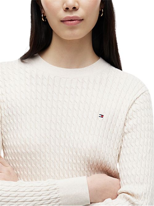 Pullover in maglia fine intrecciata TOMMY HILFIGER | WW0WW449930F5