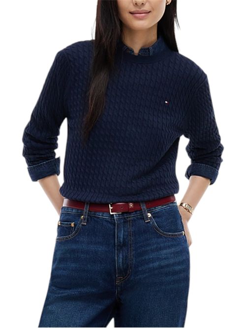 Pullover in maglia fine intrecciata TOMMY HILFIGER | WW0WW44993C1G