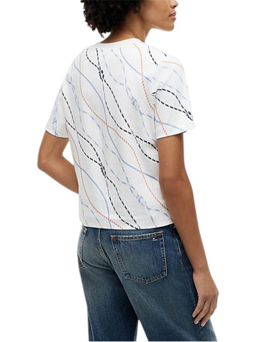 T-shirt squadrata in maglia interlock TOMMY HILFIGER | WW0WW496460K7
