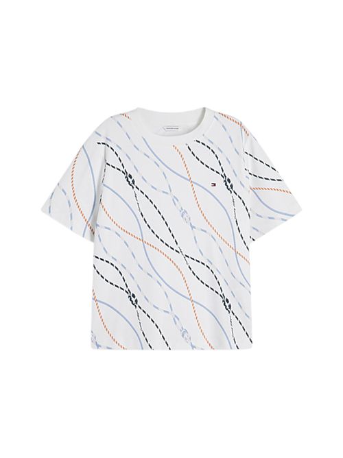 T-shirt squadrata in maglia interlock TOMMY HILFIGER | WW0WW496460K7
