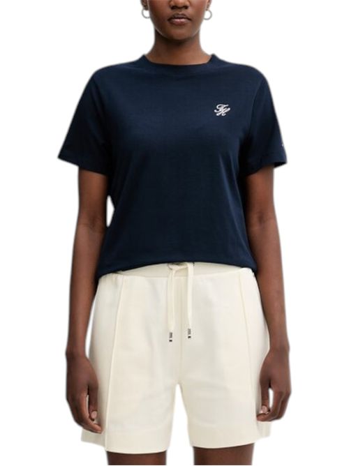 T-shirt con logo ricamato TOMMY HILFIGER | WW0WW49941C1G
