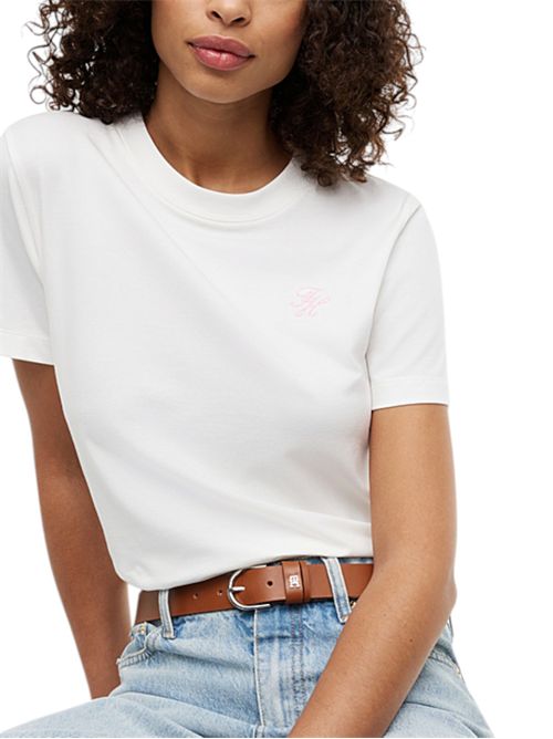 T-shirt con logo ricamato TOMMY HILFIGER | WW0WW49941YBL
