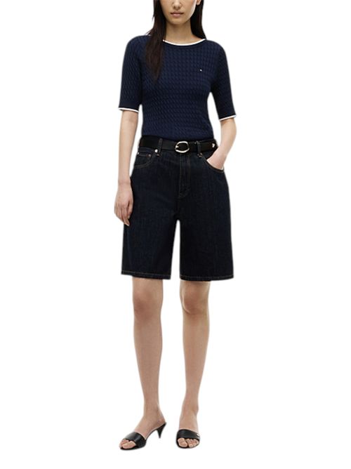 Bermuda straight fit a vita alta in denim TOMMY HILFIGER | WW0WW499731AP