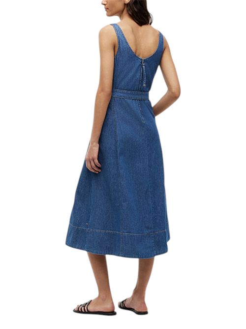 Vestito midi a campana in denim con cintura TOMMY HILFIGER | WW0WW499951BA