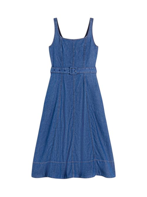 Vestito midi a campana in denim con cintura TOMMY HILFIGER | WW0WW499951BA