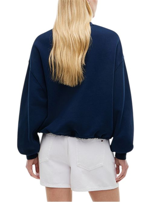Felpa relaxed fit con logo stemma e lacci TOMMY HILFIGER | WW0WW50941C1G