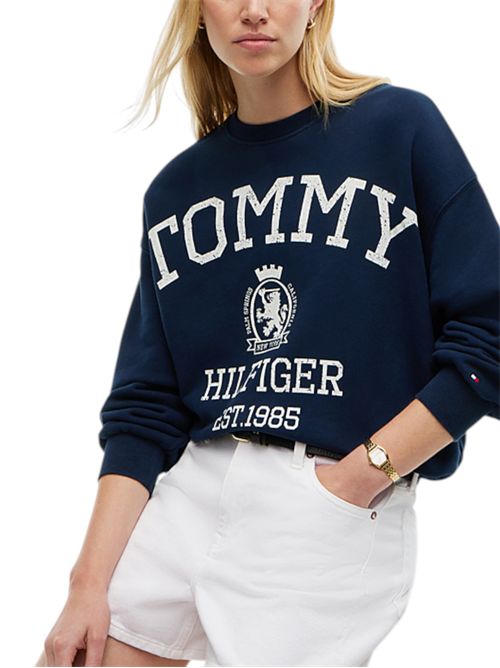 Felpa relaxed fit con logo stemma e lacci TOMMY HILFIGER | WW0WW50941C1G