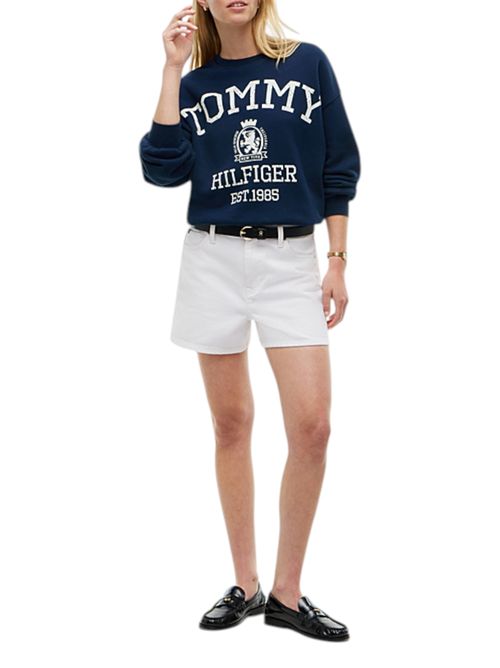Felpa relaxed fit con logo stemma e lacci TOMMY HILFIGER | WW0WW50941C1G