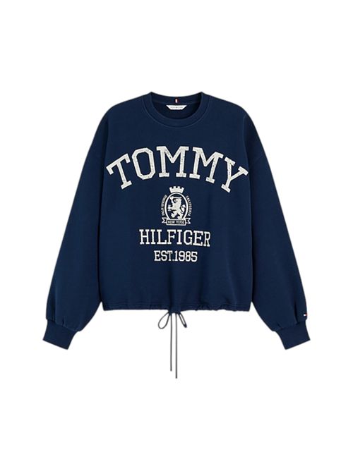 Felpa relaxed fit con logo stemma e lacci TOMMY HILFIGER | WW0WW50941C1G