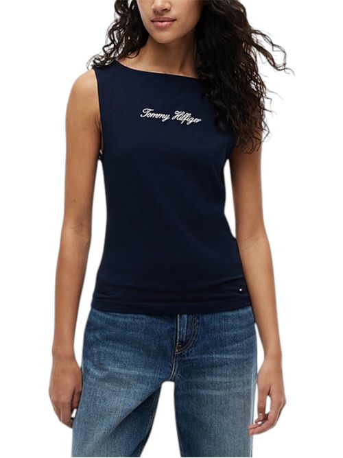Canotta slim fit con scollatura a barca TOMMY HILFIGER | WW0WW50947C1G