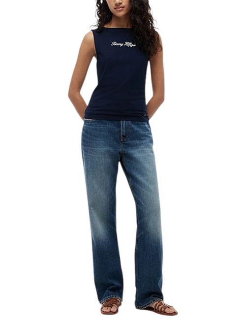 Canotta slim fit con scollatura a barca TOMMY HILFIGER | WW0WW50947C1G