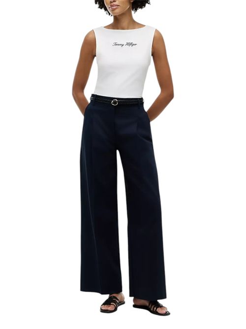 Canotta slim fit con scollatura a barca TOMMY HILFIGER | WW0WW50947YBL