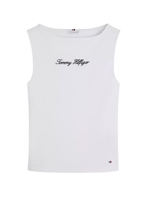 Canotta slim fit con scollatura a barca TOMMY HILFIGER | WW0WW50947YBL