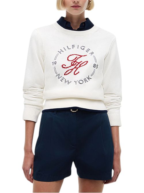 Pullover relaxed fit con logo ricamato TOMMY HILFIGER | WW0WW51007Z00