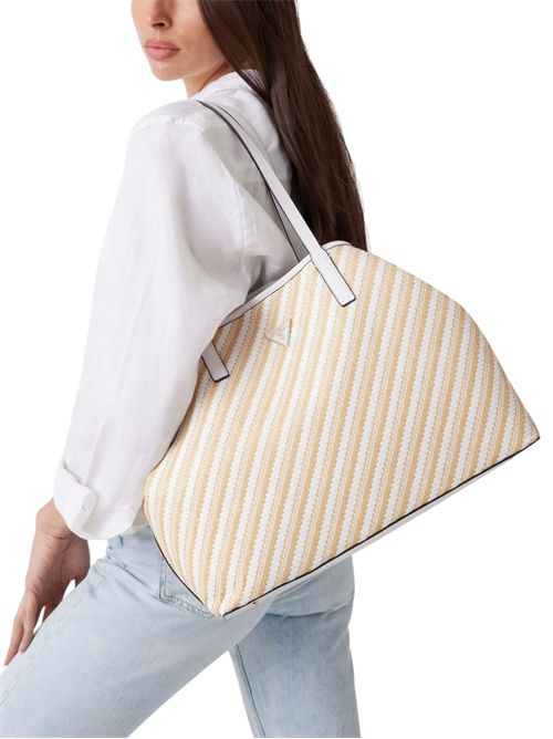 Maxi Shopper Vikky rafia bianco naturale GUESS | WS931829BIANCO/NATURALE