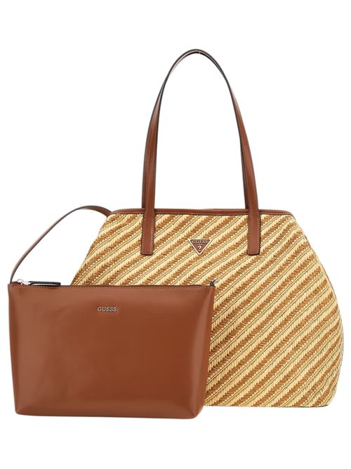 Maxi Shopper Vikky rafia bianco naturale GUESS | WS931829COGNAC/NATURALE