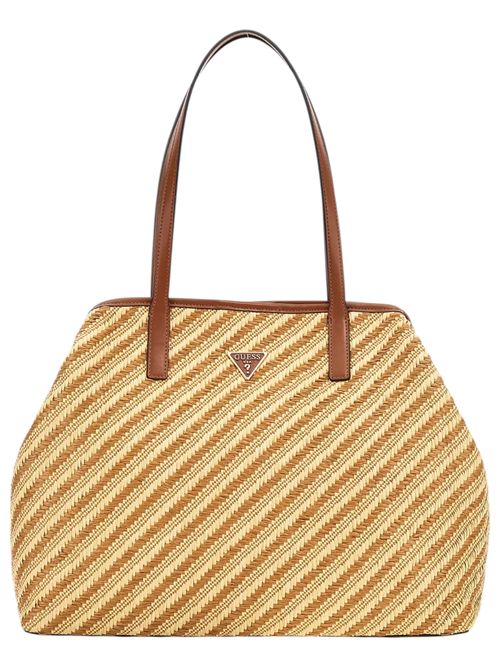 Maxi Shopper Vikky rafia bianco naturale GUESS | WS931829COGNAC/NATURALE