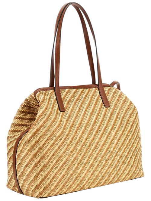 Maxi Shopper Vikky rafia bianco naturale GUESS | WS931829COGNAC/NATURALE