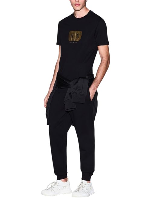 T-Shirt Regular Fit in Jersey con logo metal ARMANI EXCHANGE | XM002826-AF12308UC001
