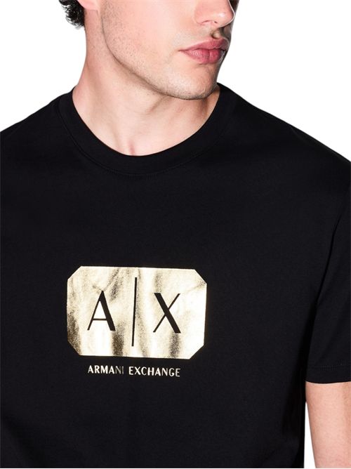 T-Shirt Regular Fit in Jersey con logo metal ARMANI EXCHANGE | XM002826-AF12308UC001