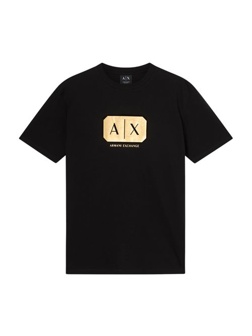 T-Shirt Regular Fit in Jersey con logo metal ARMANI EXCHANGE | XM002826-AF12308UC001