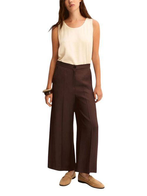 Pantalone dritto in twill di misto lino emmalcuno EMME MARELLA | 2615131041003