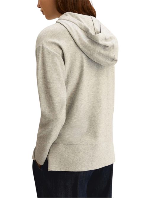Maglia con cappuccio in light wool lurex e micro paillette emmecru EMME MARELLA | 2615361031005