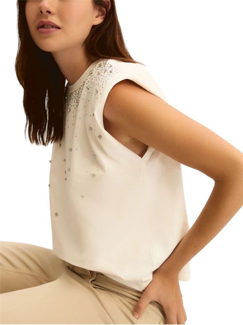 T-shirt smanicata con cristalli emmutopia EMME MARELLA | 2615941011001