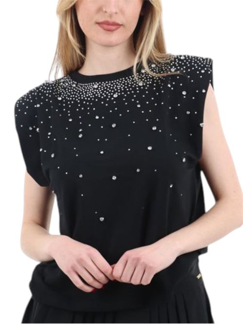 T-shirt smanicata con cristalli emmutopia EMME MARELLA | 2615941011003