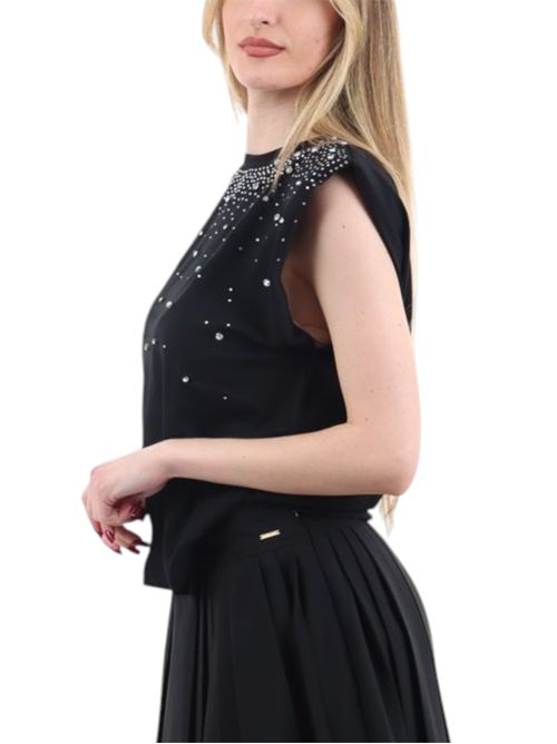 T-shirt smanicata con cristalli emmutopia EMME MARELLA | 2615941011003
