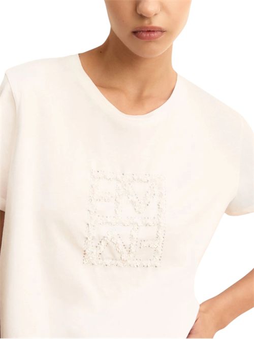 T-shirt con logo e paillette emmtema EMME MARELLA | 2615971031001