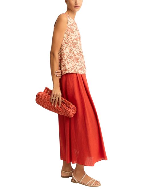 Gonna in lino con pieghe emmbiada EMME MARELLA | 2615101082002