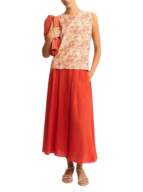 Gonna in lino con pieghe emmbiada EMME MARELLA | 2615101082002