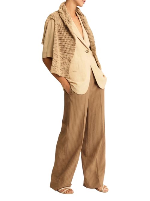 Pantalone dritto in misto viscosa emmangolo EMME MARELLA | 2615131022006