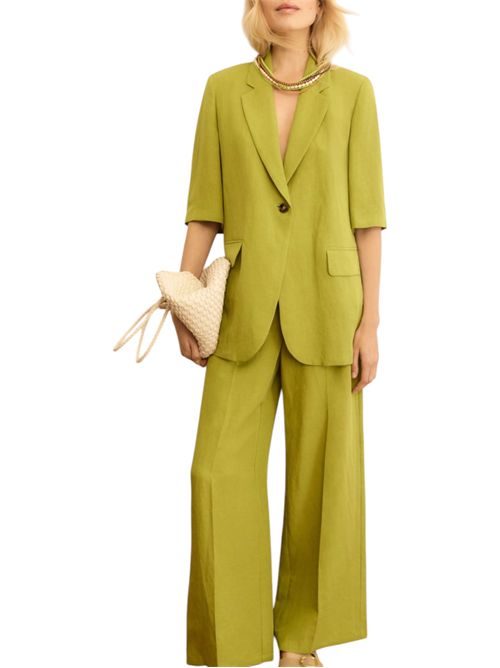 Pantalone fluido in viscosa e lino emmpera EMME MARELLA | 2615131102009