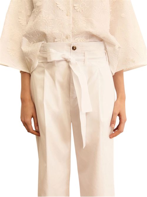 Pantalone in popeline con cintura emmboero EMME MARELLA | 2615131112002