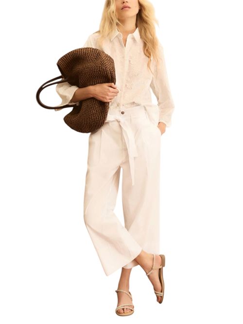 Pantalone in popeline con cintura emmboero EMME MARELLA | 2615131112002