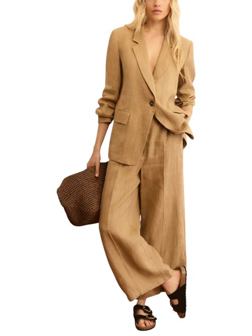 Pantalone dritto in lino emmclava EMME MARELLA | 2615131182004