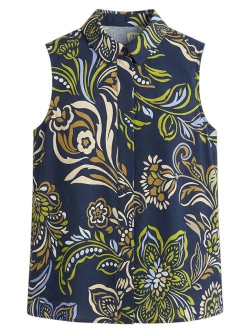 Camicia smanicata in popeline stampato emmodino EMME MARELLA | 2615161052004