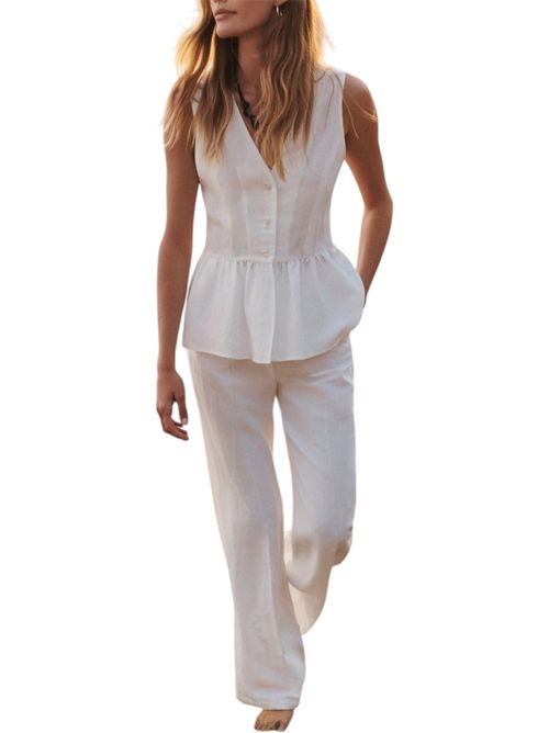 Top con balza in viscosa e lino emmelmo EMME MARELLA | 2615161102001