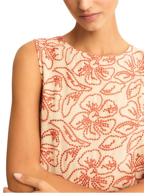 Top in cotone e lino ricamato emmvetro EMME MARELLA | 2615161152001