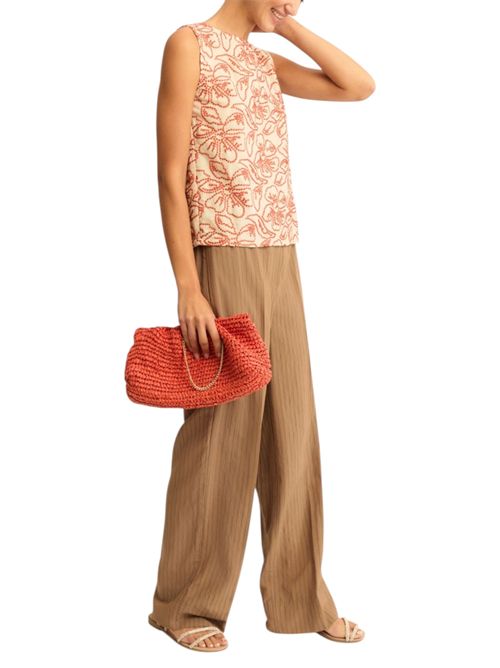 Top in cotone e lino ricamato emmvetro EMME MARELLA | 2615161152001