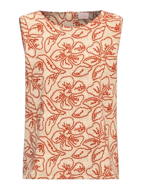 Top in cotone e lino ricamato emmvetro EMME MARELLA | 2615161152001