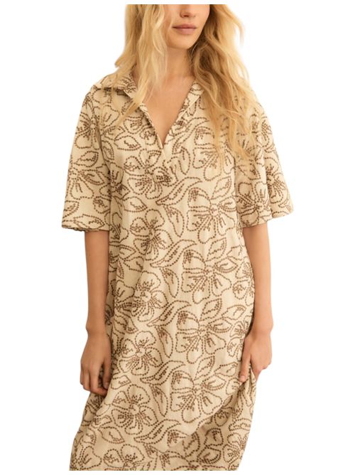 Abito in cotone e lino ricamato emmfolk EMME MARELLA | 2615221222002