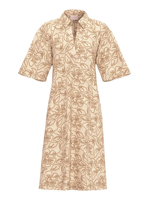 Abito in cotone e lino ricamato emmfolk EMME MARELLA | 2615221222002