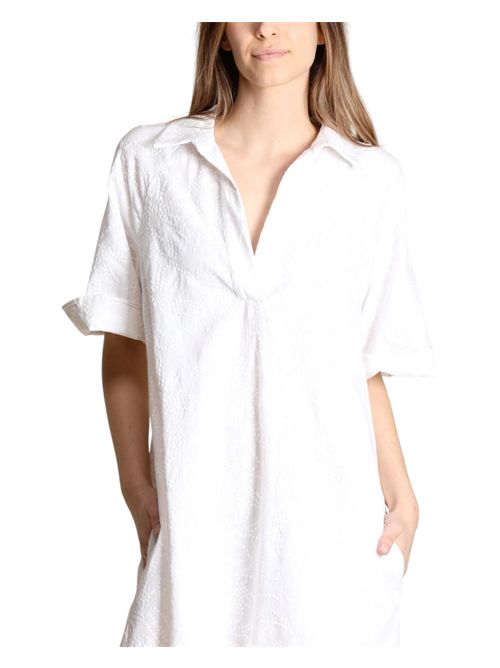 Abito in cotone e lino ricamato emmfolk EMME MARELLA | 2615221222006