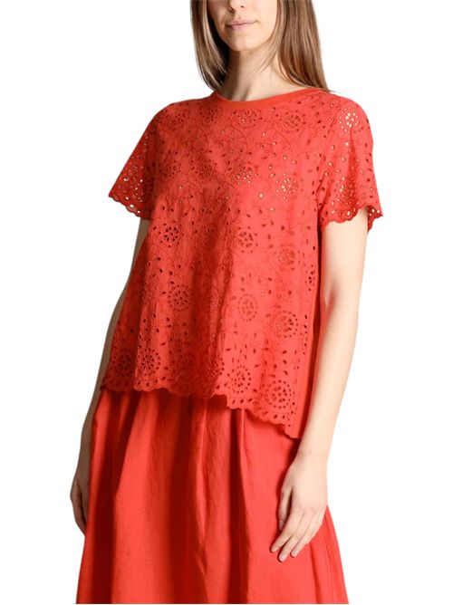 T-shirt in sangallo con retro in jersey emmveletta EMME MARELLA | 2615971022002